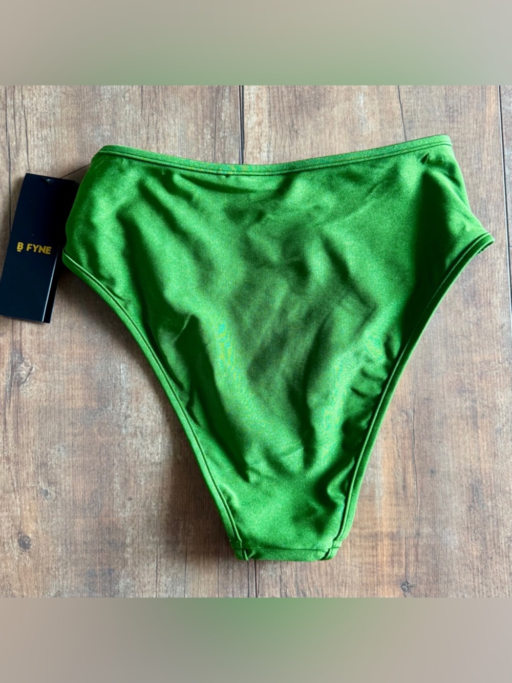 BFYNE NWT Kelcie Bikini Swimsuit High Rise Treetop Green Color Bottom Size Small - Picture 3 of 6